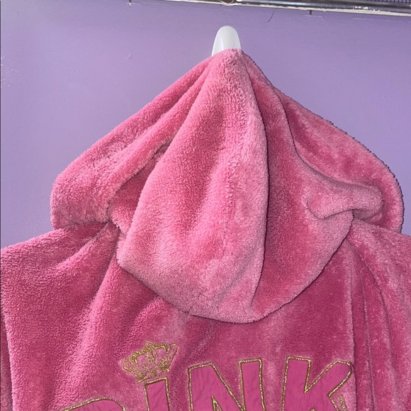 Victoria's Secret Pink Terry Plush Shortie Robe in Pink L EUC! - Picture 7 of 11